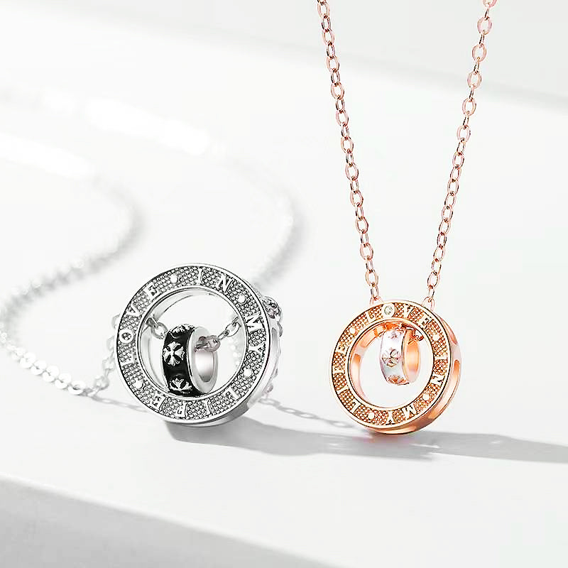 Double Ring Couple Necklaces