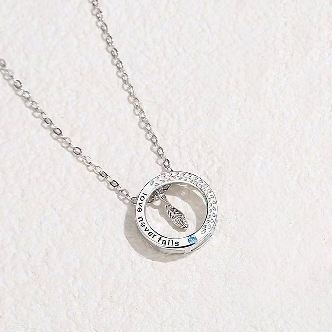 Eternal Plume of Love Couple Necklaces