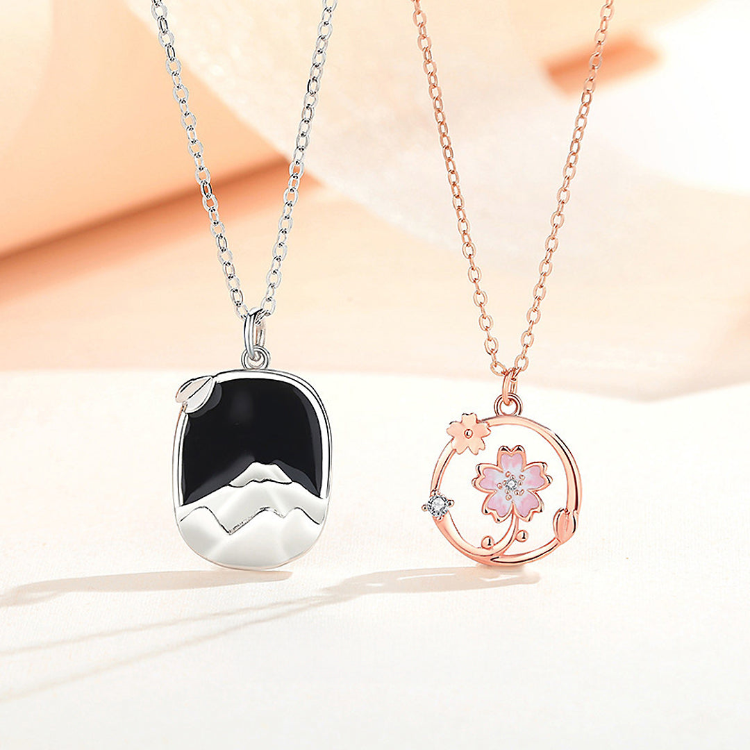 Fuji Blossom Couple Necklaces