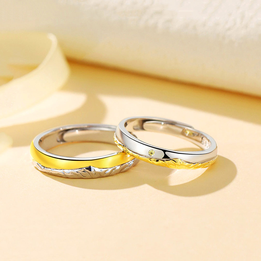 Golden Sunset Couple Rings