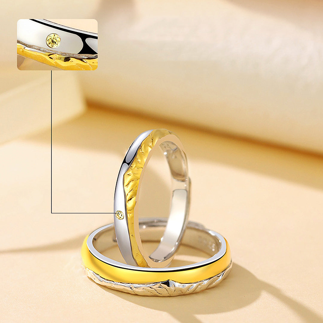 Golden Sunset Couple Rings