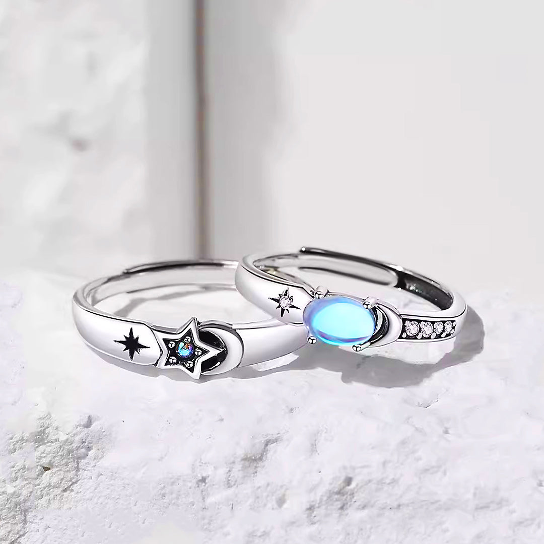 Moonlit Mirage Couple Rings