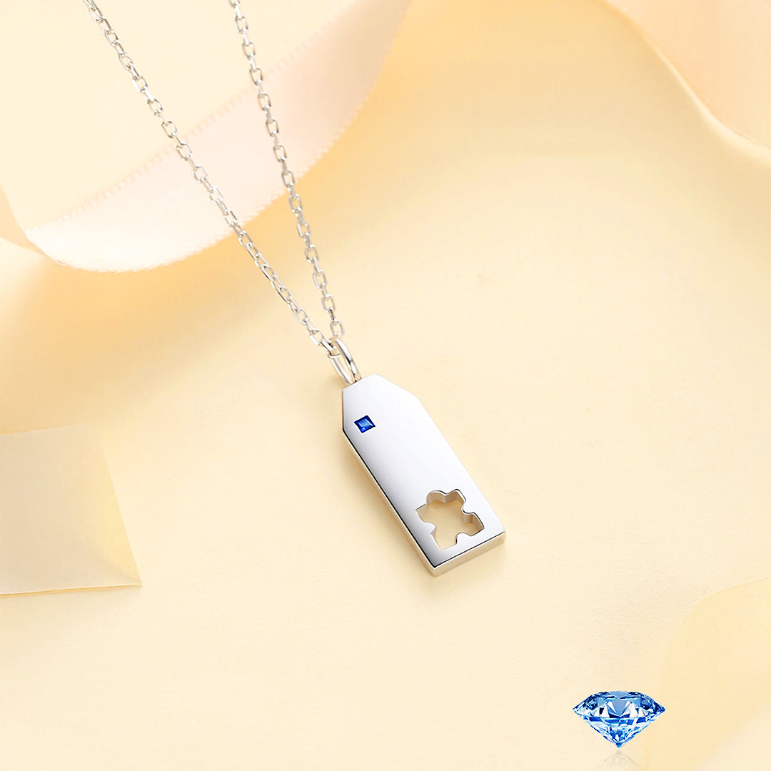 Puzzle Piece Hearts Couple Necklaces