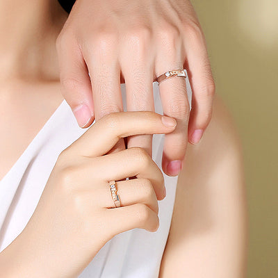 Blushing Bond Couple Rings