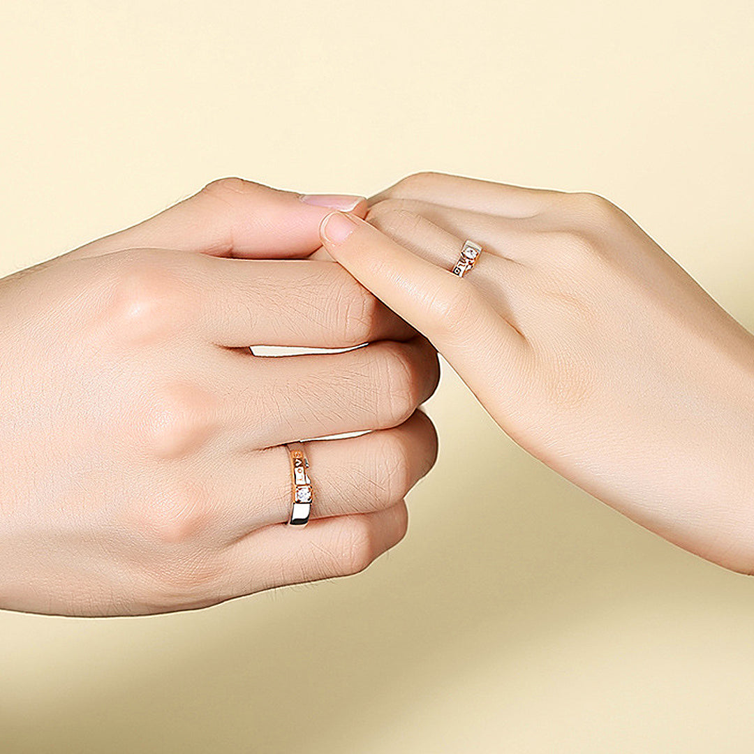 Blushing Bond Couple Rings