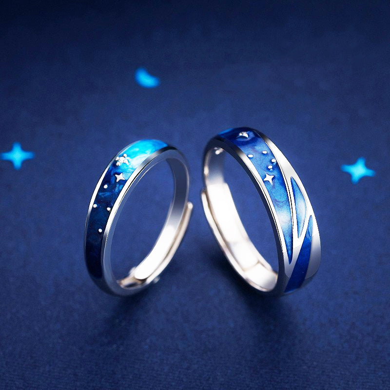 Cosmic Love Story Couple Rings