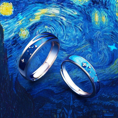 Cosmic Love Story Couple Rings