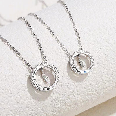 Eternal Plume of Love Couple Necklaces
