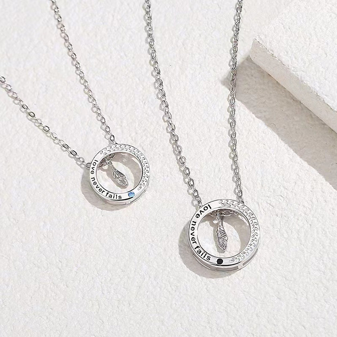Eternal Plume of Love Couple Necklaces