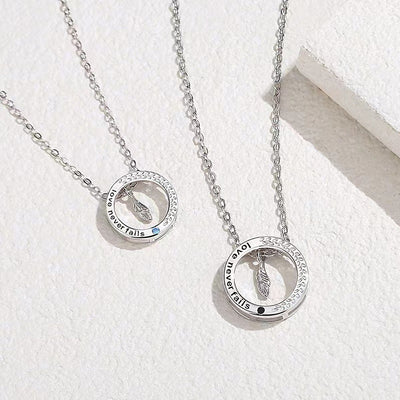 Eternal Plume of Love Couple Necklaces