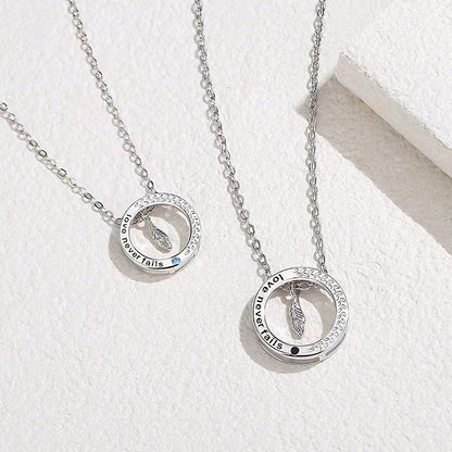 Eternal Plume of Love Couple Necklaces