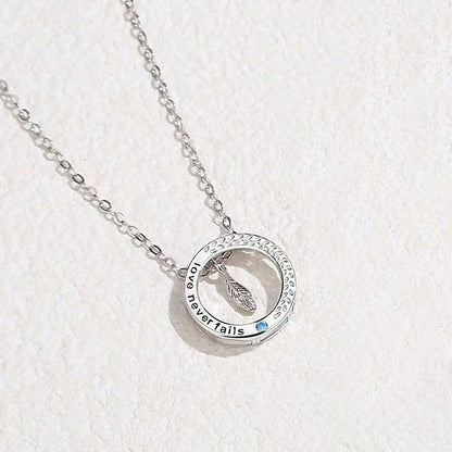 Eternal Plume of Love Couple Necklaces