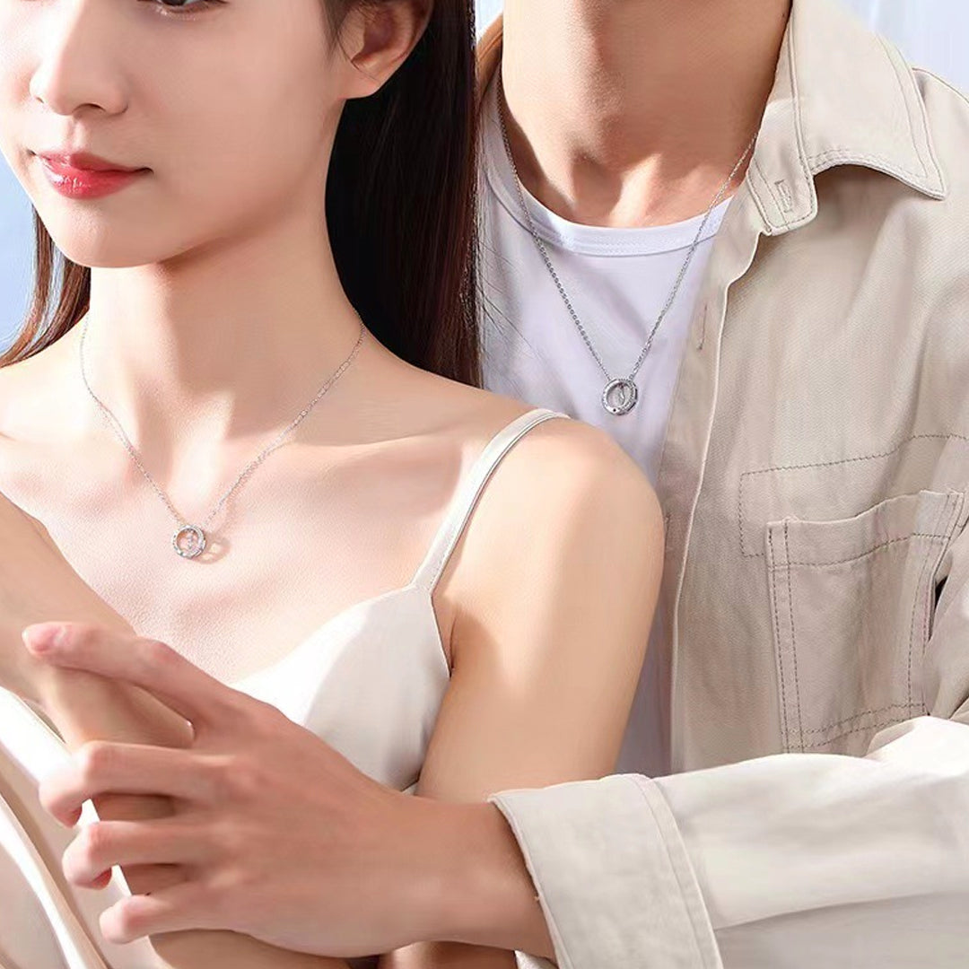 Eternal Plume of Love Couple Necklaces