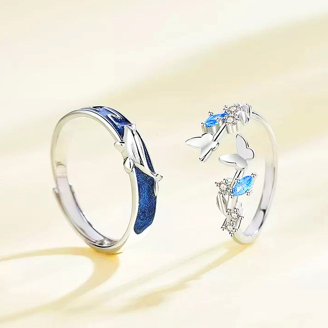 Ocean Whispers Couple Rings