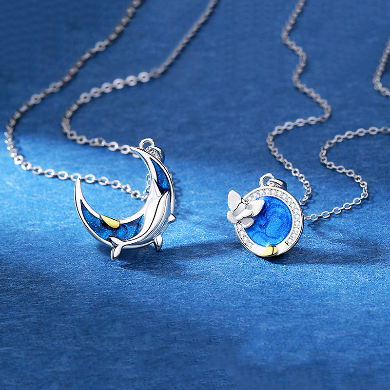Ocean and Sky Love Couple Necklaces