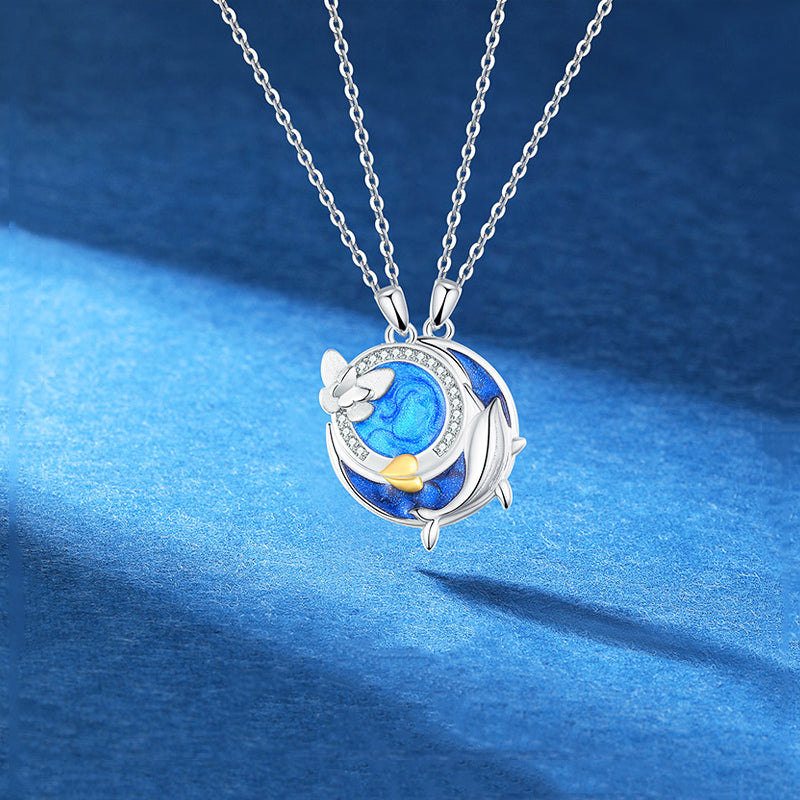 Ocean and Sky Love Couple Necklaces