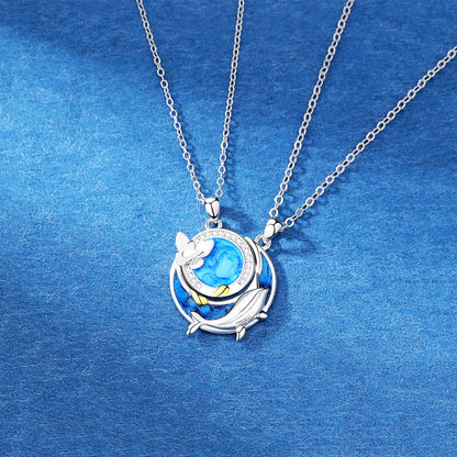 Ocean and Sky Love Couple Necklaces