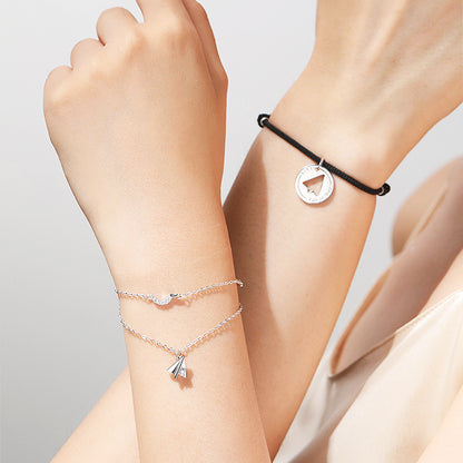 Paper Plane Couple Bracelets