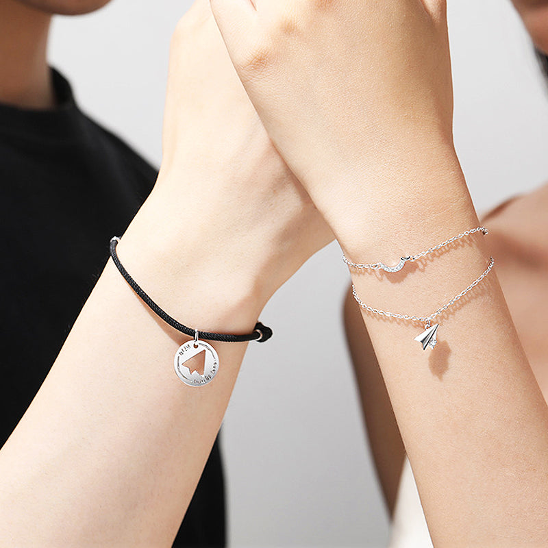 Paper Plane Couple Bracelets