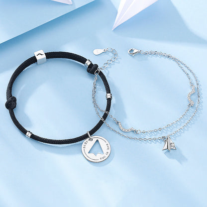 Paper Plane Couple Bracelets