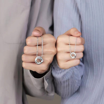 Rippling Love Couple Necklaces