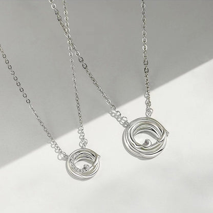Rippling Love Couple Necklaces