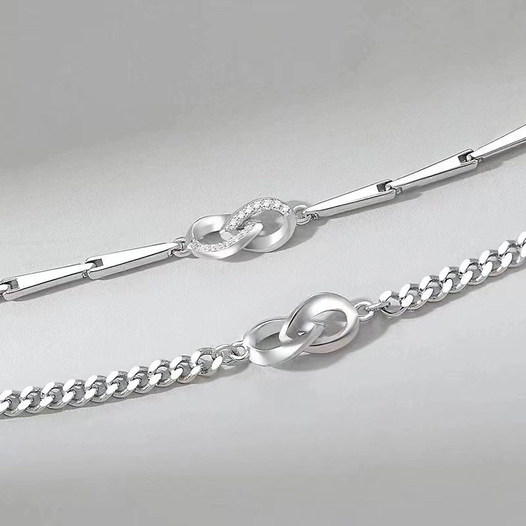 Silver Bond Couple Bracelets