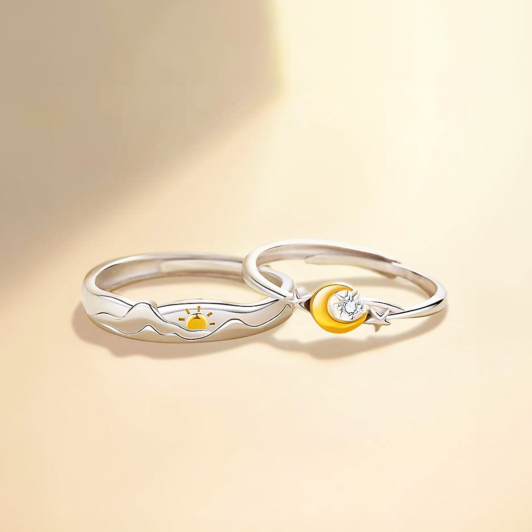 Solar & Lunar Love Couple Rings