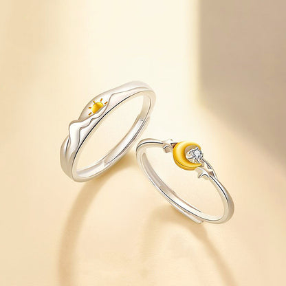 Solar & Lunar Love Couple Rings