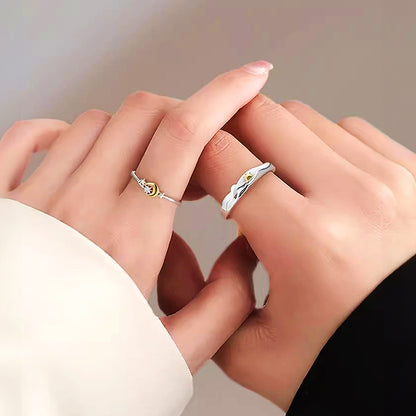 Solar & Lunar Love Couple Rings