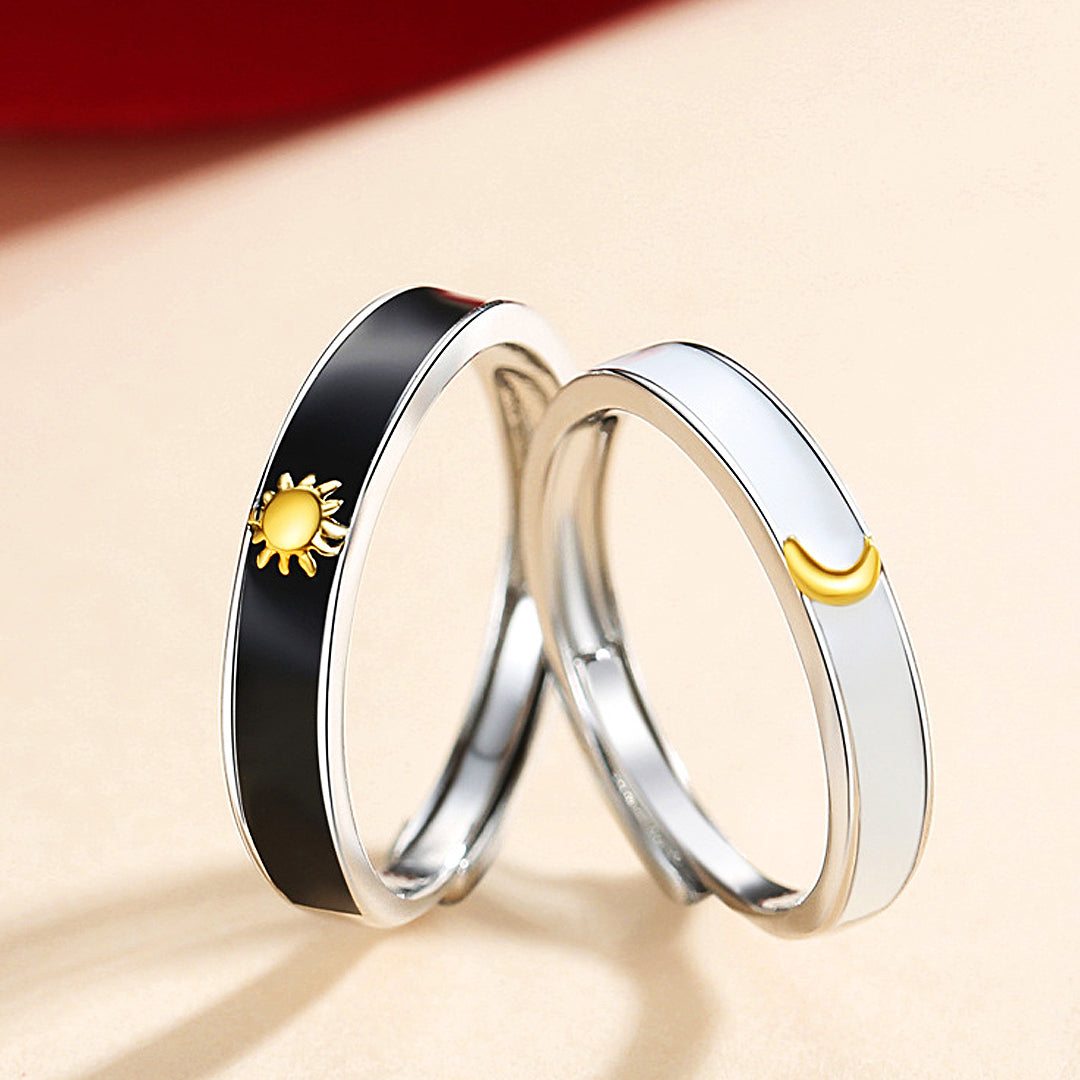 Starry Serenity Couple Rings