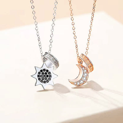 Sunburst Crescent Couple Necklaces