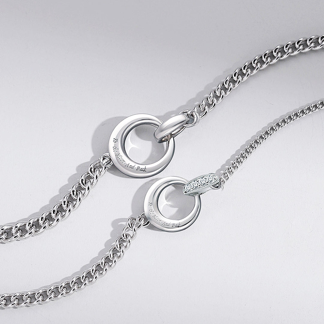 To the Moon and Back Couple Bracelets
